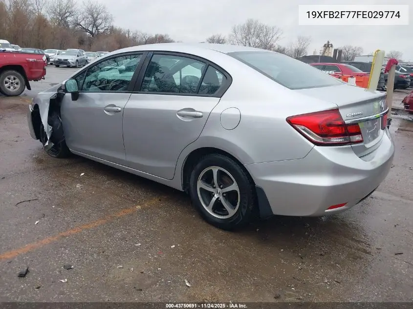 19XFB2F77FE029774 2015 Honda Civic Se
