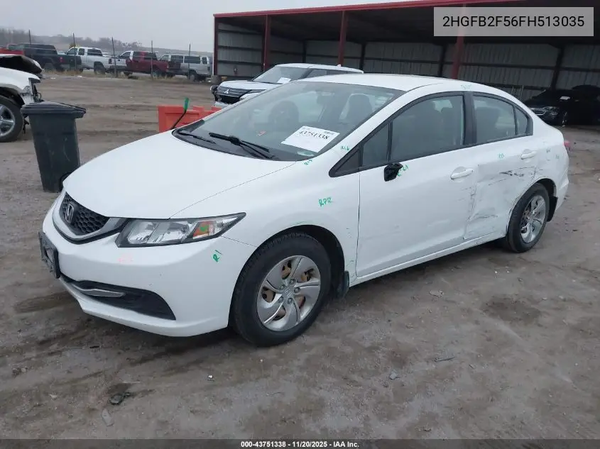 2HGFB2F56FH513035 2015 Honda Civic Lx