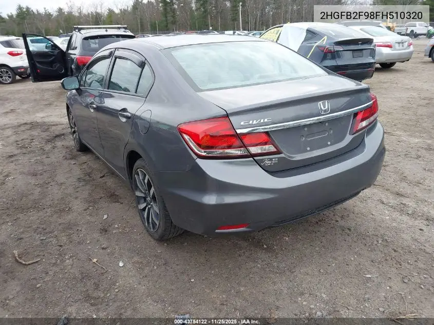 2HGFB2F98FH510320 2015 Honda Civic Ex-L