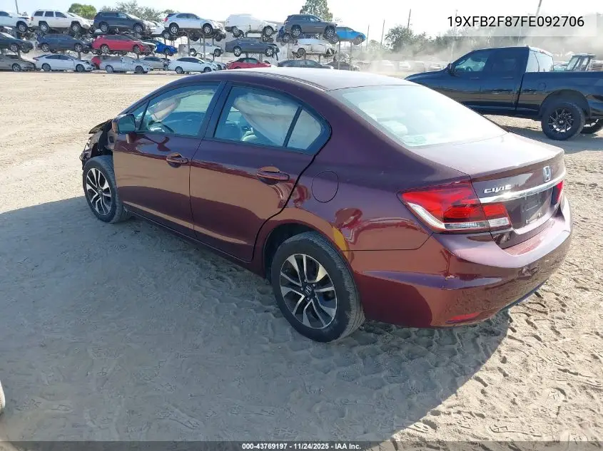 19XFB2F87FE092706 2015 Honda Civic Ex
