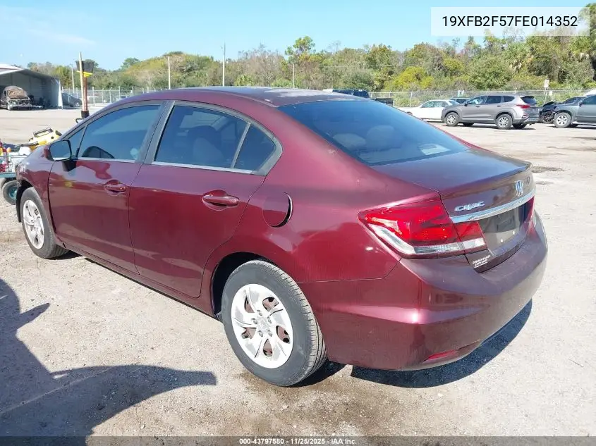 19XFB2F57FE014352 2015 Honda Civic Lx