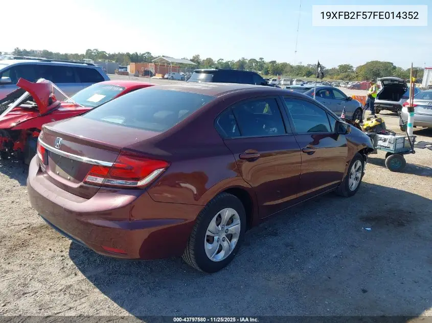 19XFB2F57FE014352 2015 Honda Civic Lx