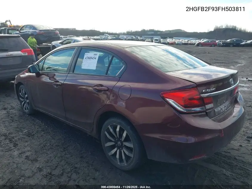 2HGFB2F93FH503811 2015 Honda Civic Ex-L