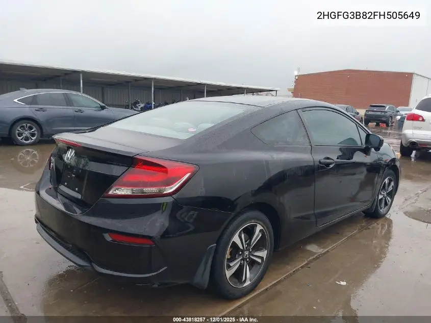 2HGFG3B82FH505649 2015 Honda Civic Ex