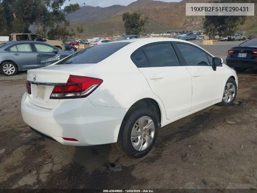 19XFB2F51FE290431 2015 Honda Civic Lx