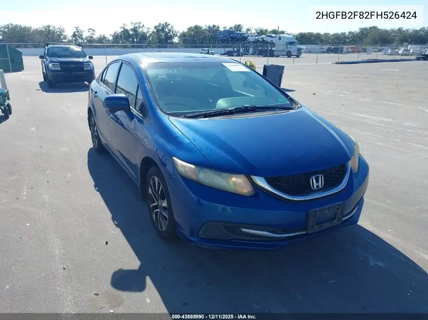 2HGFB2F82FH526424 2015 Honda Civic Ex