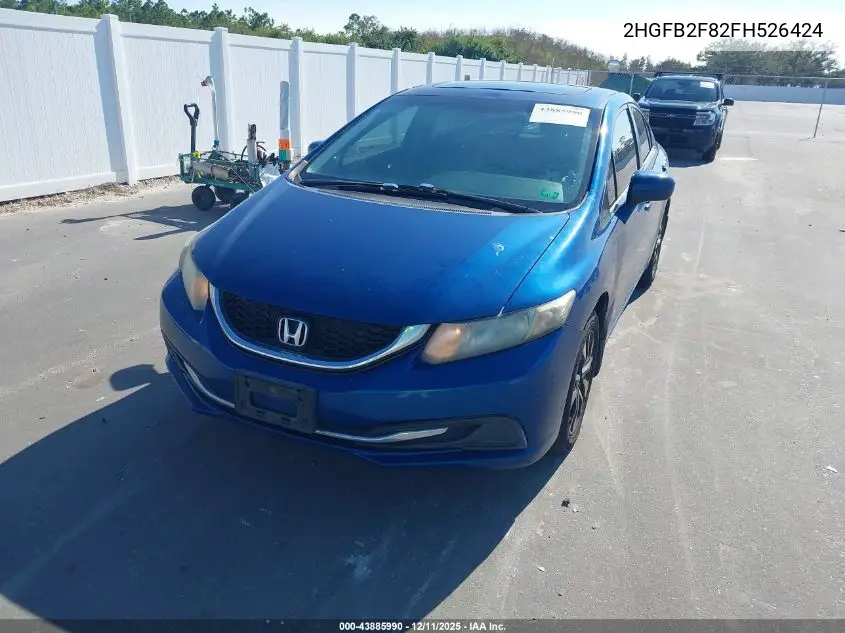 2HGFB2F82FH526424 2015 Honda Civic Ex