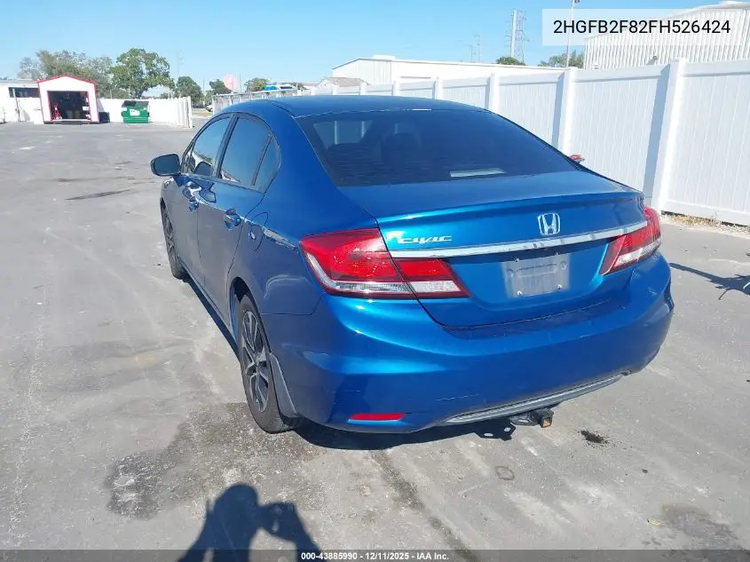 2HGFB2F82FH526424 2015 Honda Civic Ex