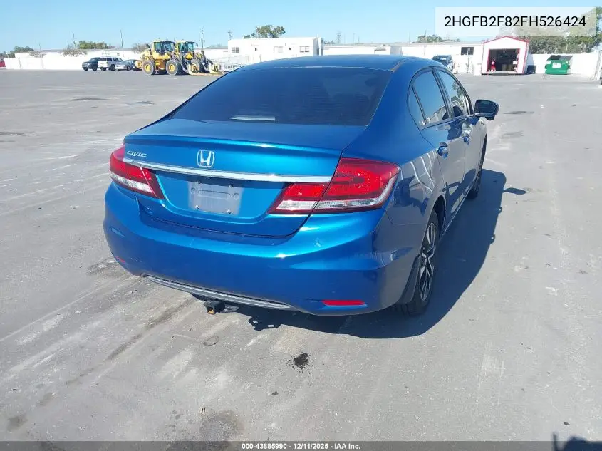 2HGFB2F82FH526424 2015 Honda Civic Ex