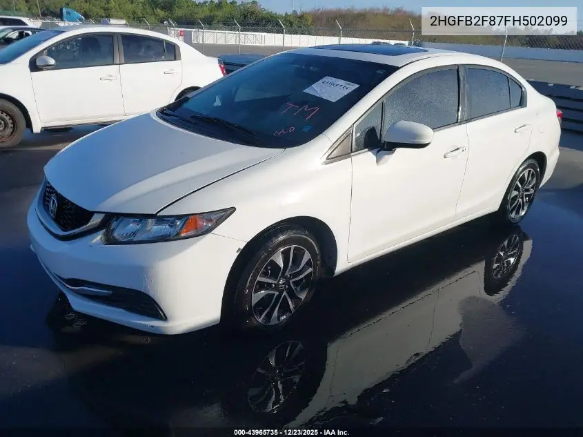 2HGFB2F87FH502099 2015 Honda Civic Ex