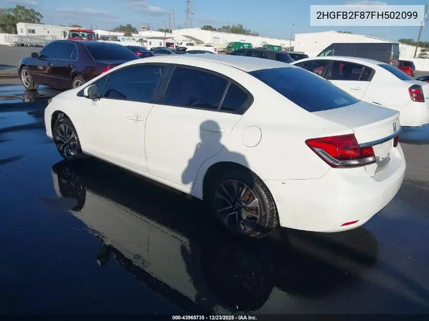 2HGFB2F87FH502099 2015 Honda Civic Ex