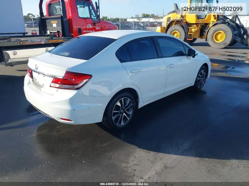 2HGFB2F87FH502099 2015 Honda Civic Ex