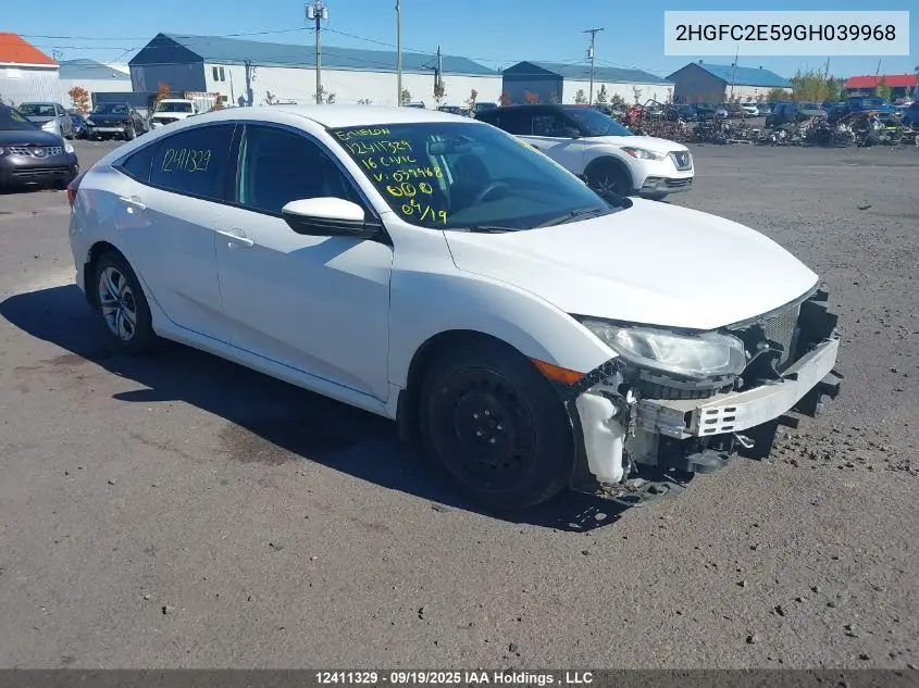 2HGFC2E59GH039968 2016 Honda Civic Lx