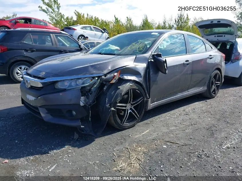 2HGFC2E51GH036255 2016 Honda Civic Lx