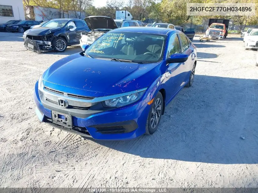 2HGFC2F77GH034896 2016 Honda Civic Ex 4Dr
