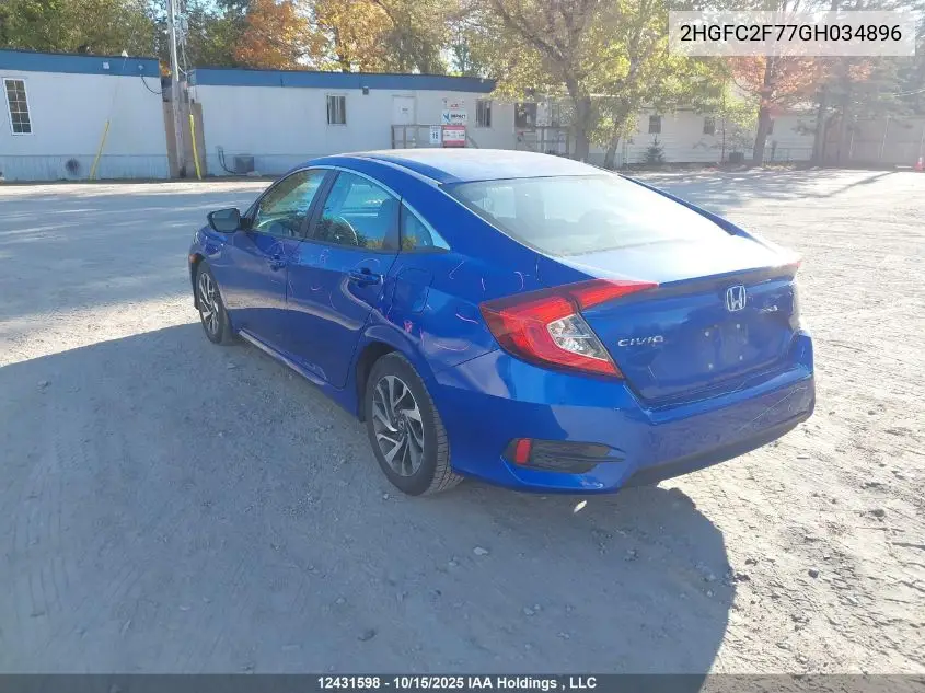 2HGFC2F77GH034896 2016 Honda Civic Ex 4Dr
