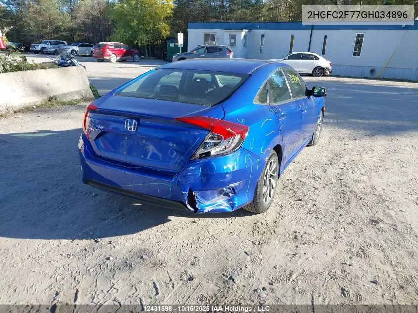 2HGFC2F77GH034896 2016 Honda Civic Ex 4Dr