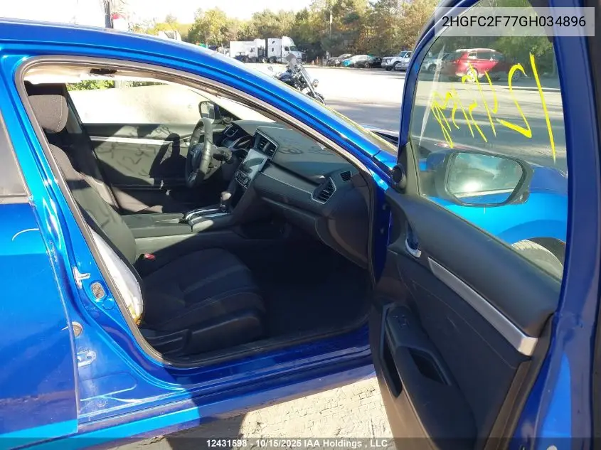 2HGFC2F77GH034896 2016 Honda Civic Ex 4Dr