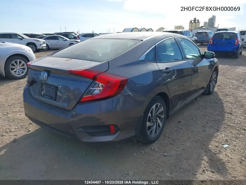2HGFC2F8XGH000069 2016 Honda Civic Ex 4Dr