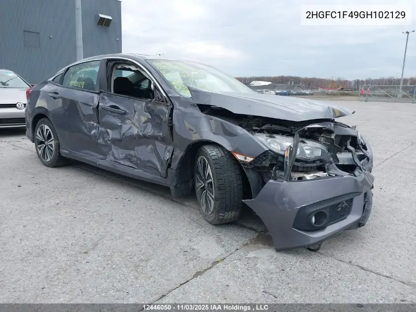 2HGFC1F49GH102129 2016 Honda Civic Ex-T