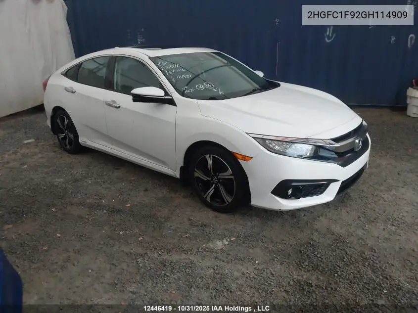 2HGFC1F92GH114909 2016 Honda Civic Touring