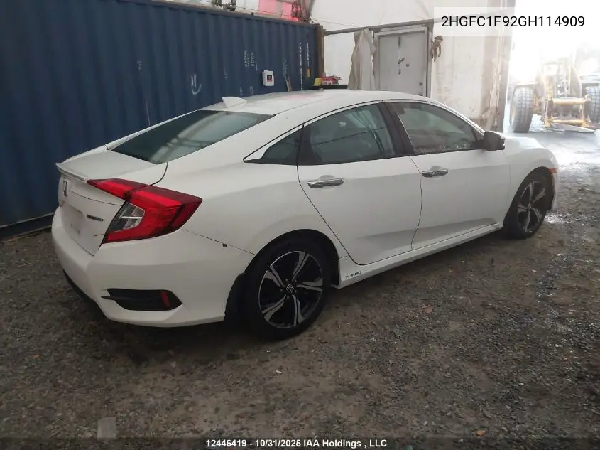 2HGFC1F92GH114909 2016 Honda Civic Touring