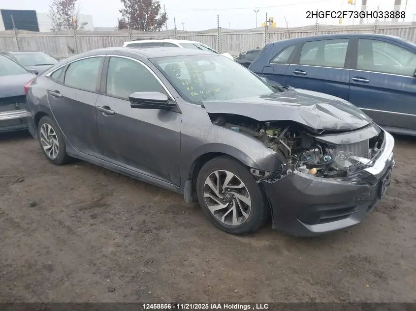 2HGFC2F73GH033888 2016 Honda Civic Ex 4Dr