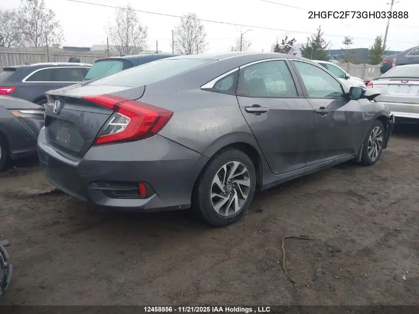 2HGFC2F73GH033888 2016 Honda Civic Ex 4Dr