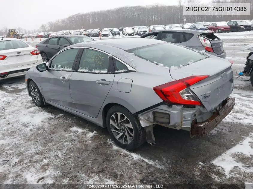 2HGFC2F75GH014386 2016 Honda Civic Ex