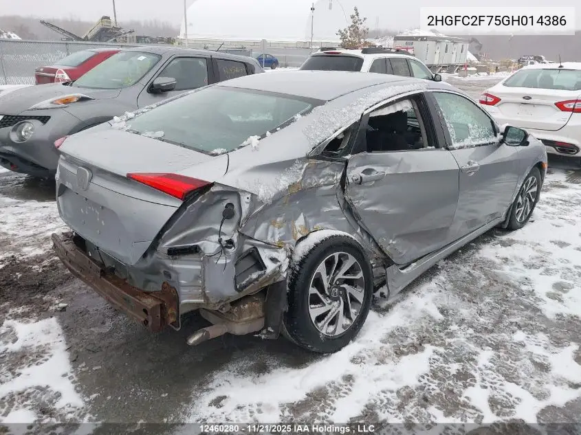 2HGFC2F75GH014386 2016 Honda Civic Ex