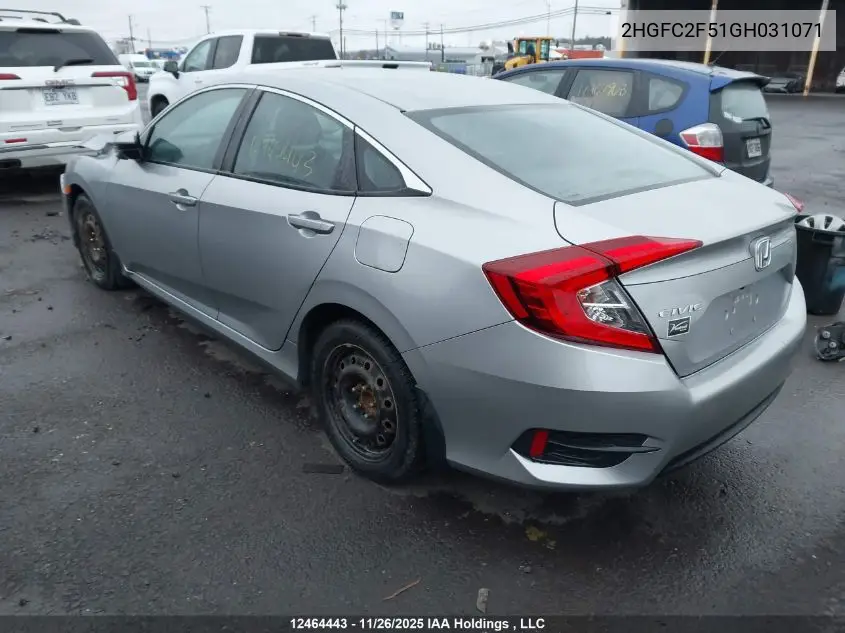 2HGFC2F51GH031071 2016 Honda Civic Lx
