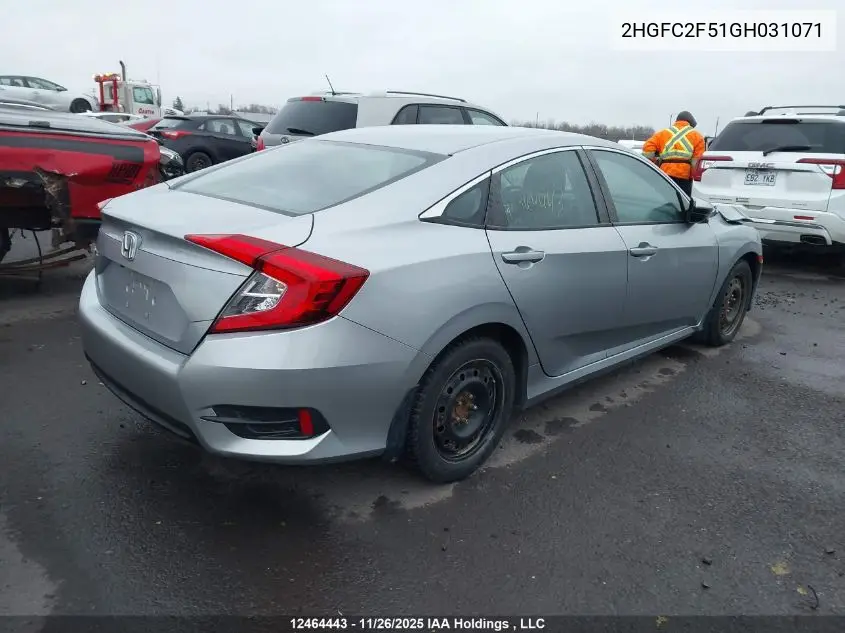 2HGFC2F51GH031071 2016 Honda Civic Lx