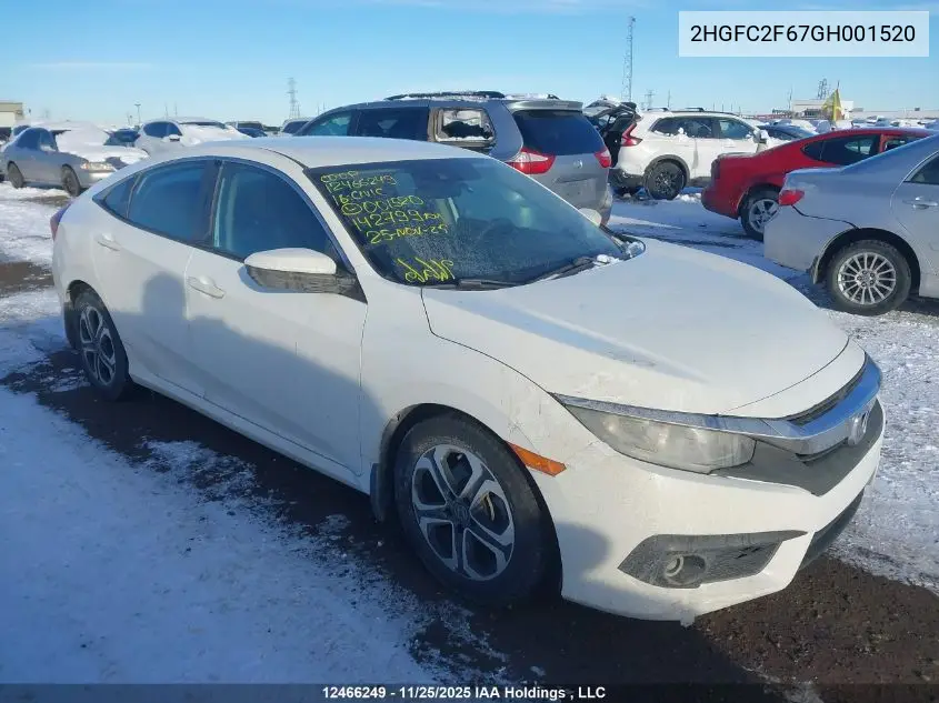 2HGFC2F67GH001520 2016 Honda Civic Sedan
