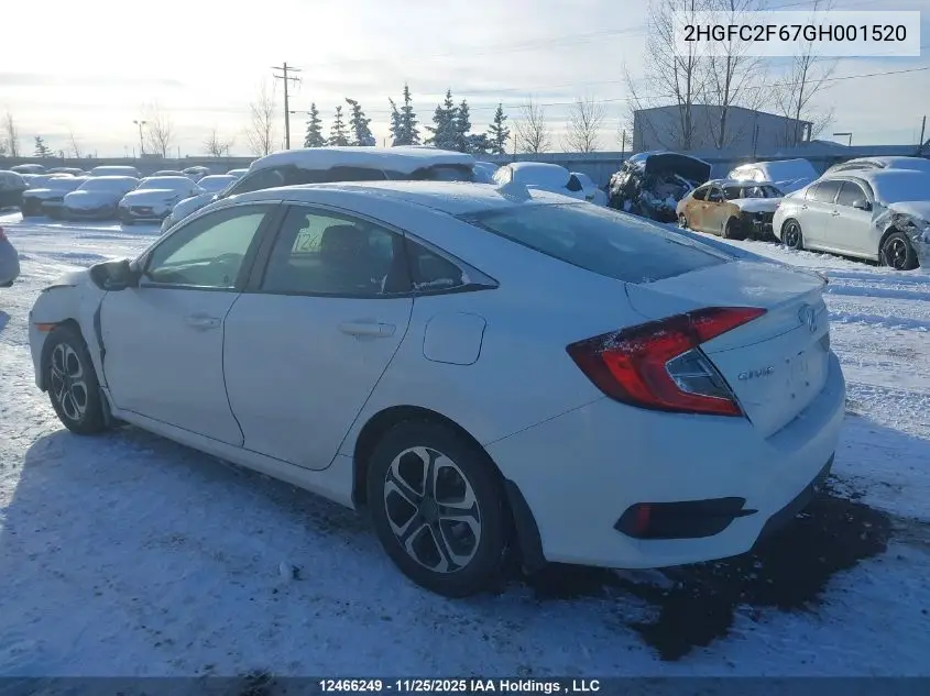 2HGFC2F67GH001520 2016 Honda Civic Sedan