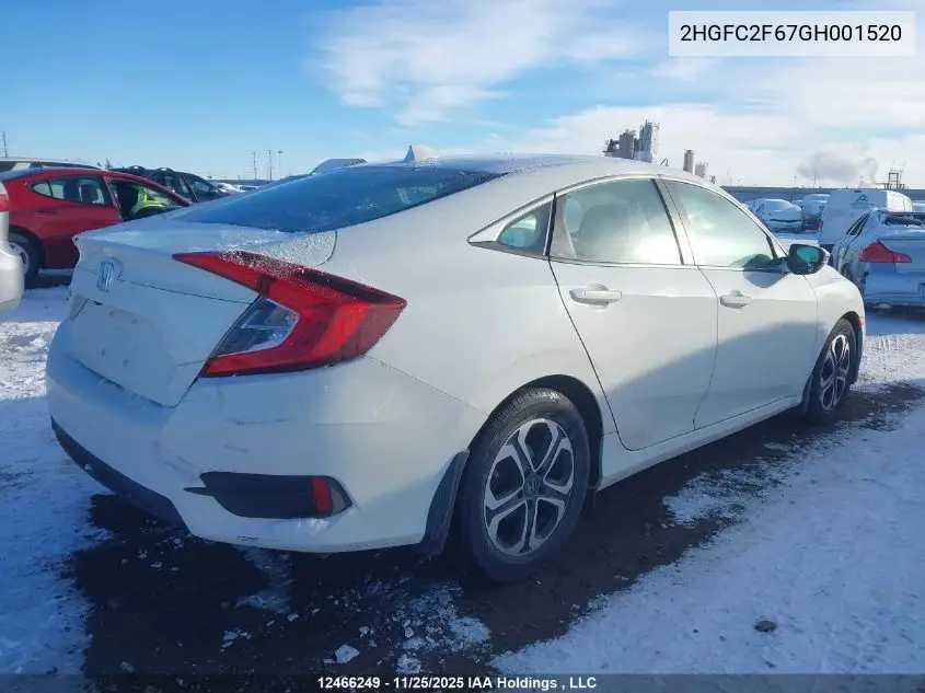 2HGFC2F67GH001520 2016 Honda Civic Sedan