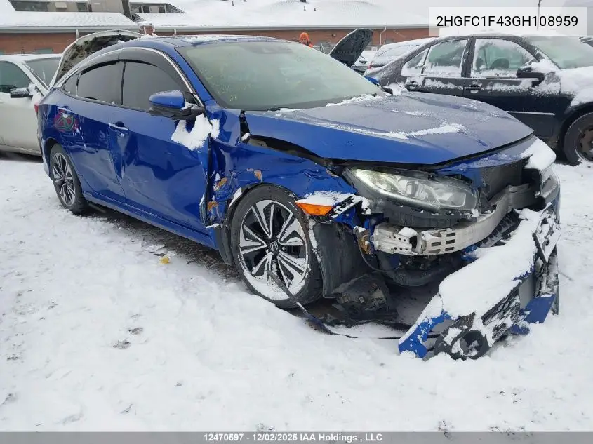 2HGFC1F43GH108959 2016 Honda Civic Ex-T