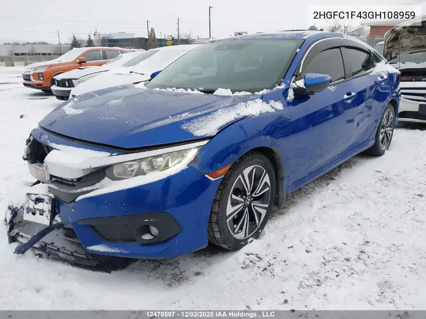 2HGFC1F43GH108959 2016 Honda Civic Ex-T
