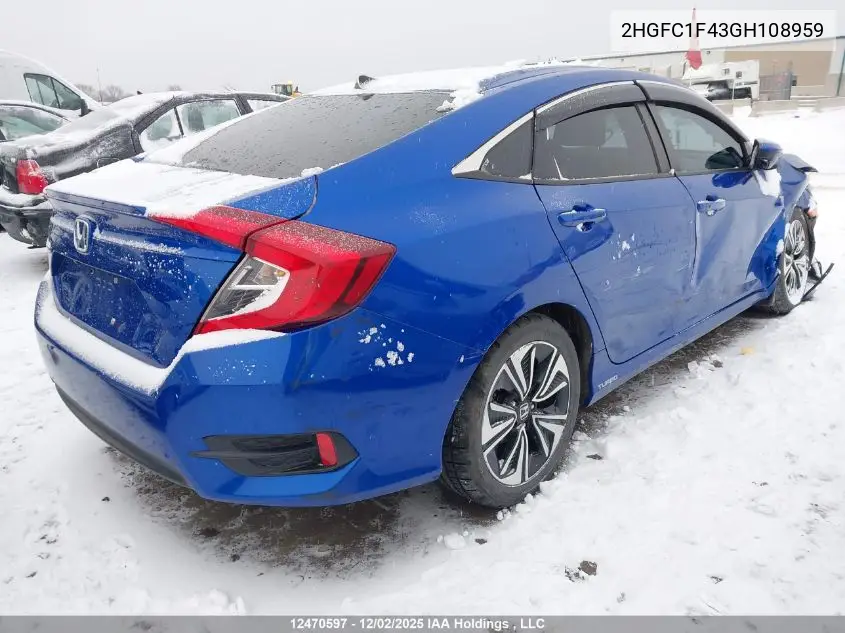 2HGFC1F43GH108959 2016 Honda Civic Ex-T