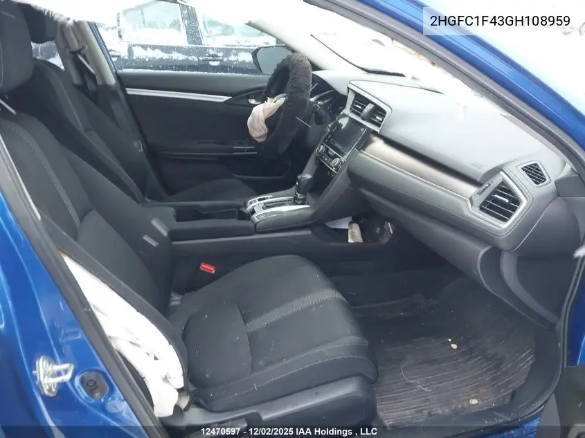 2HGFC1F43GH108959 2016 Honda Civic Ex-T