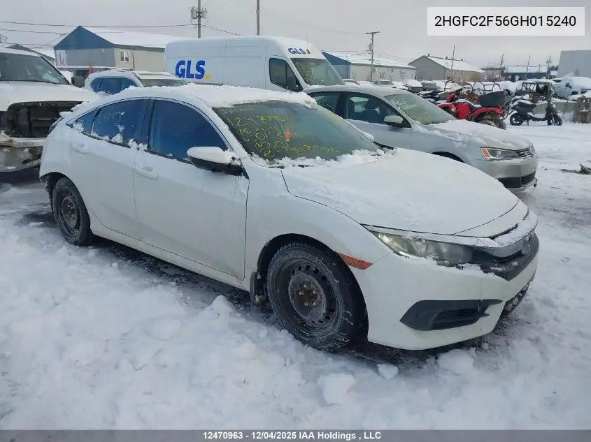 2HGFC2F56GH015240 2016 Honda Civic Lx