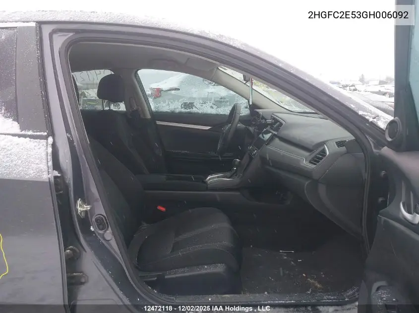 2HGFC2E53GH006092 2016 Honda Civic Lx