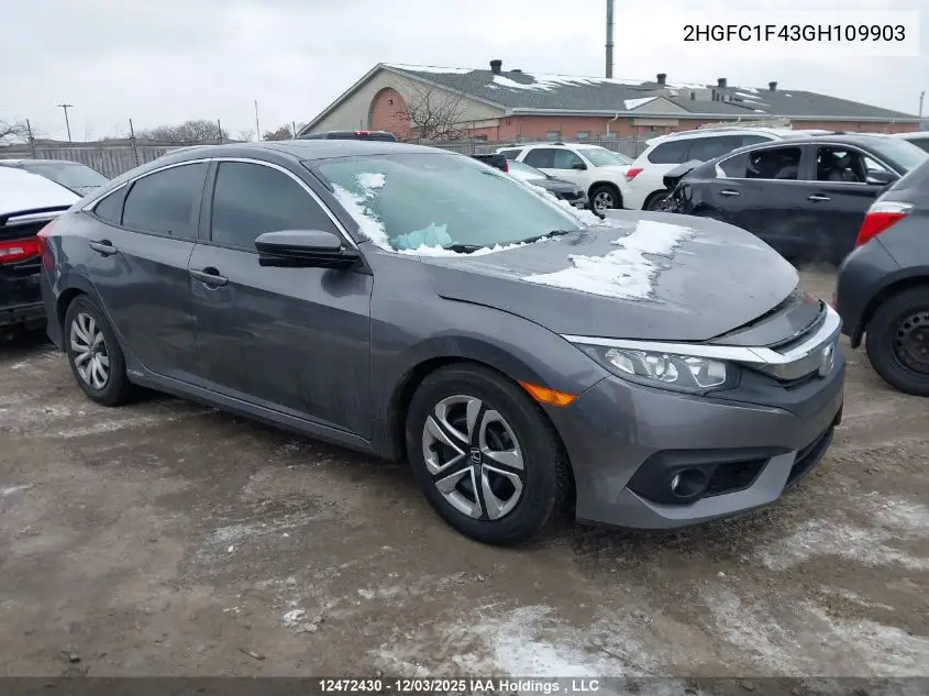 2HGFC1F43GH109903 2016 Honda Civic Sedan