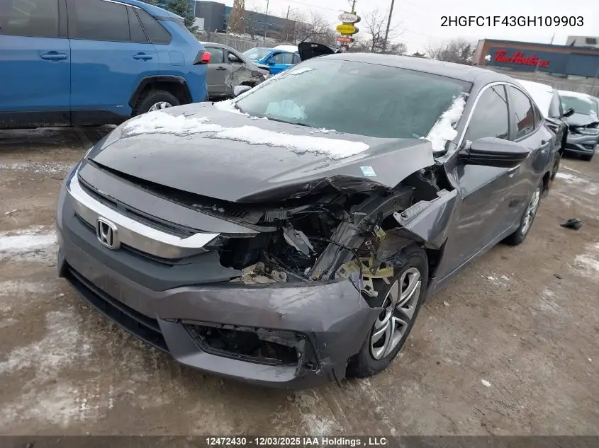 2HGFC1F43GH109903 2016 Honda Civic Sedan