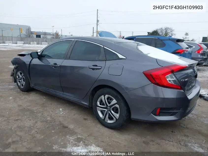 2HGFC1F43GH109903 2016 Honda Civic Sedan