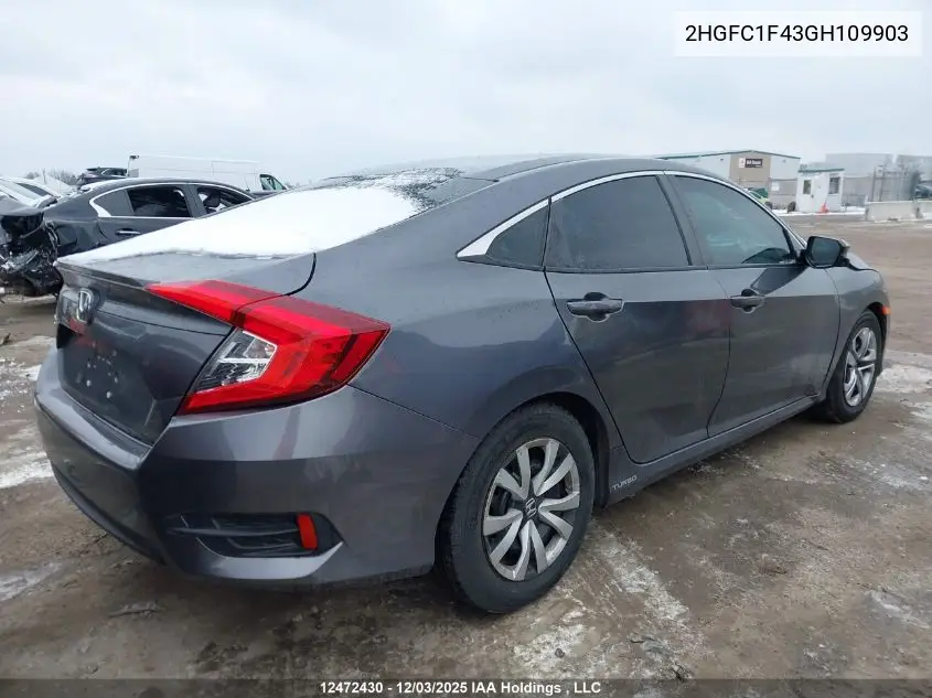2HGFC1F43GH109903 2016 Honda Civic Sedan