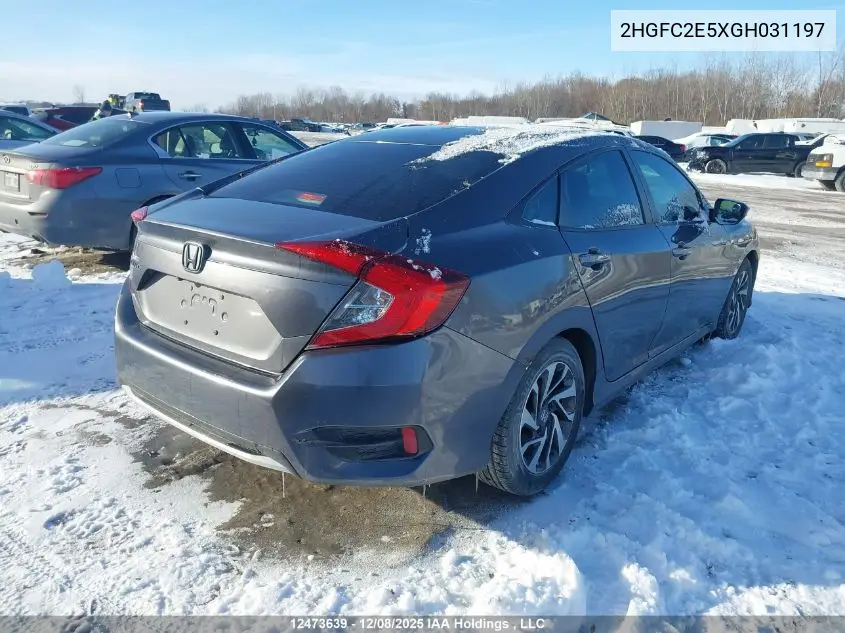 2HGFC2E5XGH031197 2016 Honda Civic Sedan
