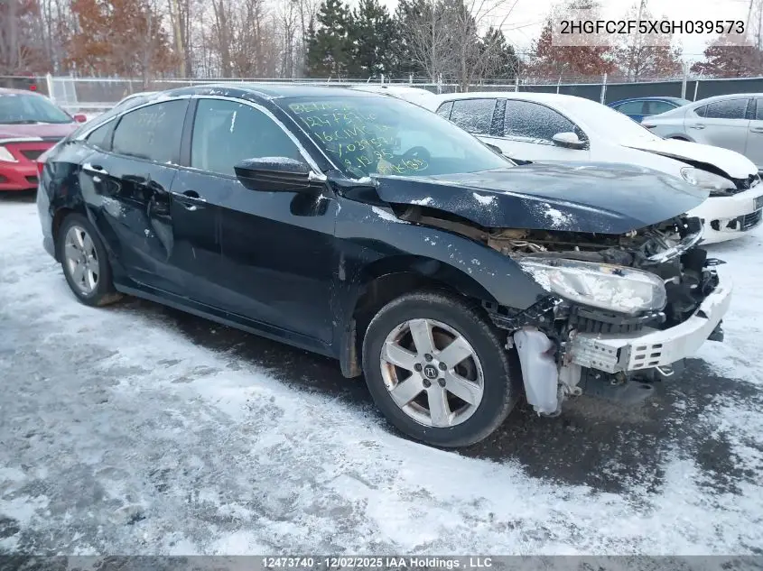 2HGFC2F5XGH039573 2016 Honda Civic Lx