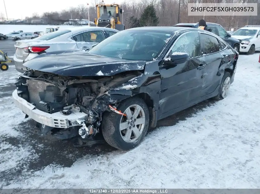 2HGFC2F5XGH039573 2016 Honda Civic Lx