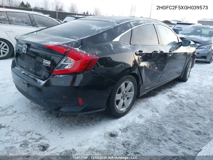 2HGFC2F5XGH039573 2016 Honda Civic Lx