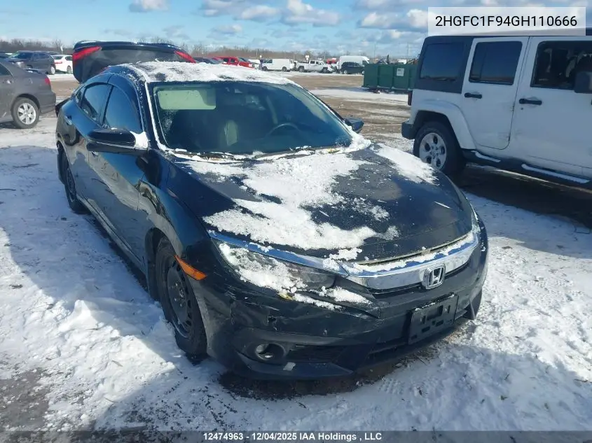 2HGFC1F94GH110666 2016 Honda Civic Touring